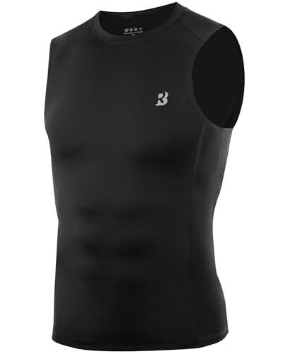 Roadbox Herren Kompressionsshirt Rmellos Atmungsaktiv Schnell Trocknend Fitness