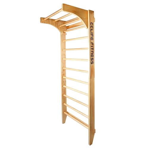Cclife Sprossenwand Kletterwand Turnwand H Henverstellbare Klimmzugstange Kletterger