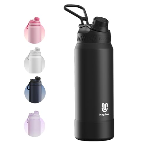 Magcheer Isolierte Trinkflasche Edelstahl 1l Auslaufsicher Wasserflasche Mit