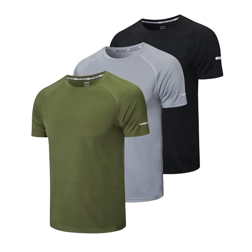 Gaiatiger 3er Pack Sport Tshirts Herren Funktionsshirt Sportshirt