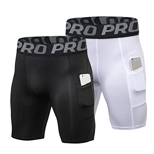 Lnfintdo Herren Kompressions Laufshorts Mit Handytasche Athletic Spandex