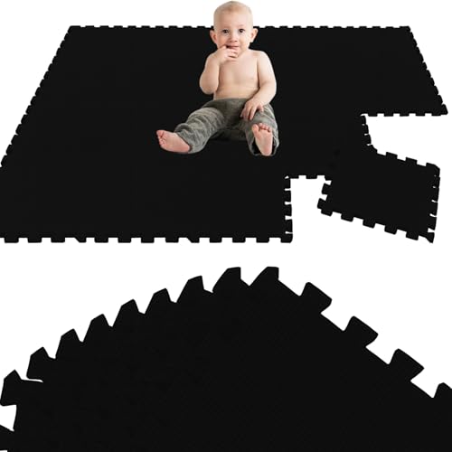 Littletom Spielmatte Baby Puzzlematte Schwarz 18 Matten Je