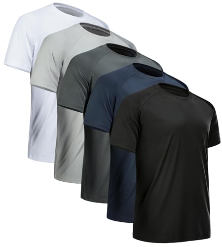 Miijoory 5er Pack Sport Tshirts Herren Funktionsshirt Sportshirt