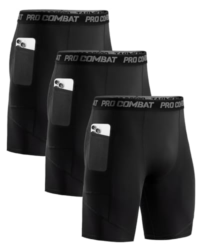Niksa 3 Pack Herren Kompressionsshorts Sport Unterhosen M