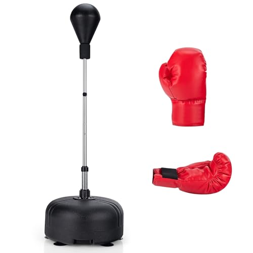Gymax Punchingball Boxen Set H Henverstellbar Standboxball Mit