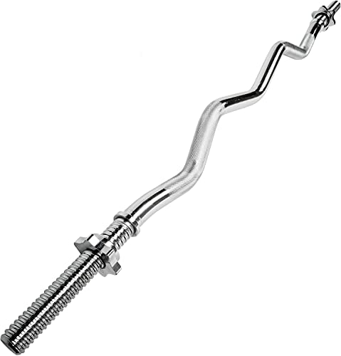 Curl Verchromte Langhantel 120 Cm Schraubverschluss Stangenbelastung 25mm