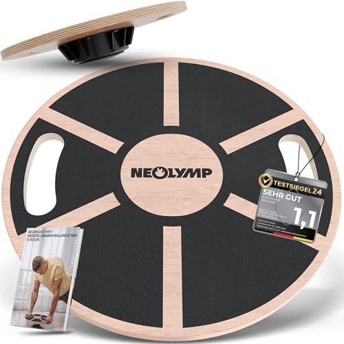 Neolymp Balance Board Holz Mit Griffen Rutschfestes Gleichgewichtsboard