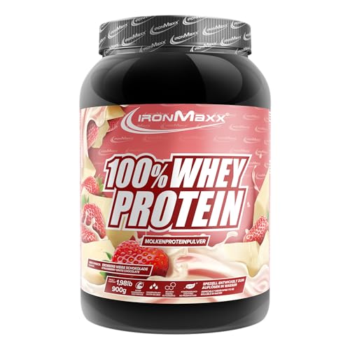 Ironmaxx 100 Whey Protein Pulver 900g Strawberry White