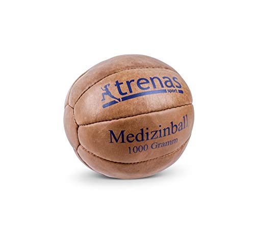 Trenas Medizinball Leder Original 1 Kg Medicine Ball