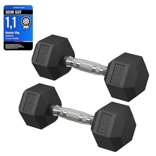 Songmics Hantelset Hanteln 2er Set Hexagon Kurzhantel Set