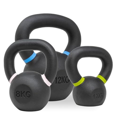 Strength Shop Kettlebell Set 4kg 8kg 12kg Gusseisen