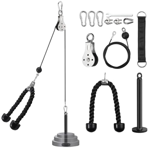 Vinteam 9 Pcs Latzug Kabelzug Set Fitness Armtrainer