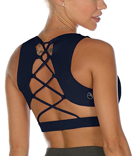 Icyzone Damen Sport Bh Gepolstert Gekreuzt R Cken