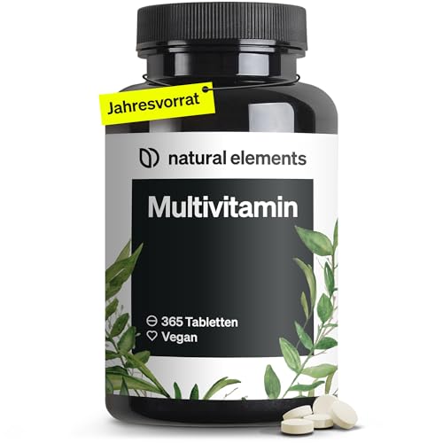 Natural Elements Multivitamin 365 Vegane Tabletten Jahresvorrat Wertvolle