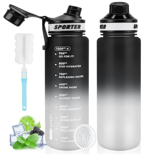 Momsiv Trinkflasche 1l Sport Trinkflasche Bpa Frei Auslaufsicher