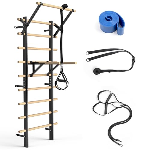 Sprossenwand Mit Klimmzugstange Dip Barren 220 Cm Home