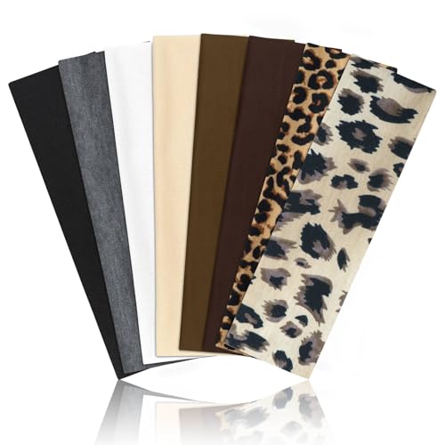 Awumbuk Stirnband Damen Sport 8 Pack Haarband Schwarz