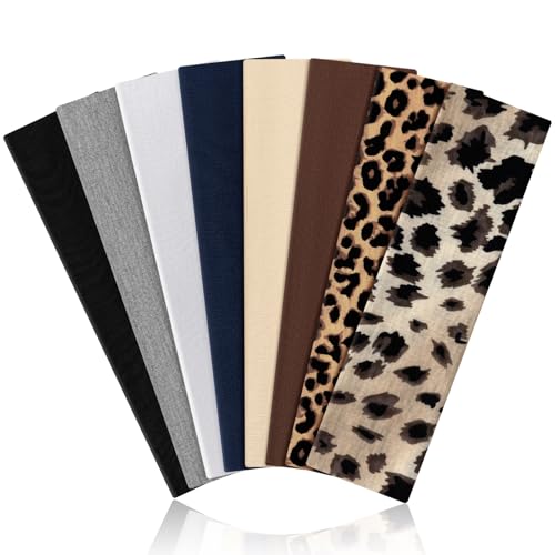 Kavya Stirnband Damen Sport 8er Set Antirutsch Schwarz