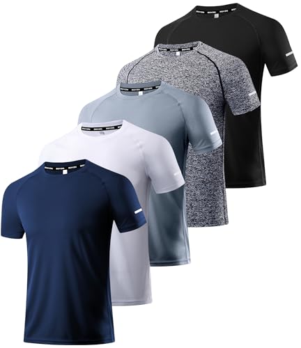 5er Pack Sport Tshirts Herren Kurzarm T Shirts