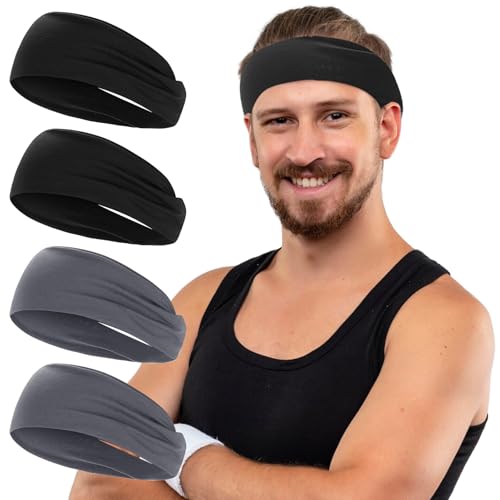 4 St Ck Stirnband Herren Elastisch Breites Haarband