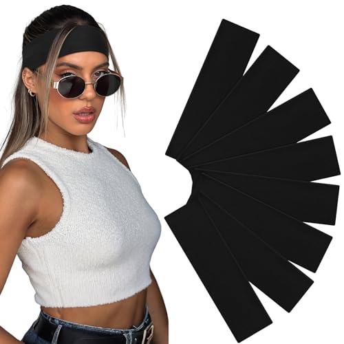 Awumbuk Stirnband Damen Sport 8 Pack Haarband Schwarz