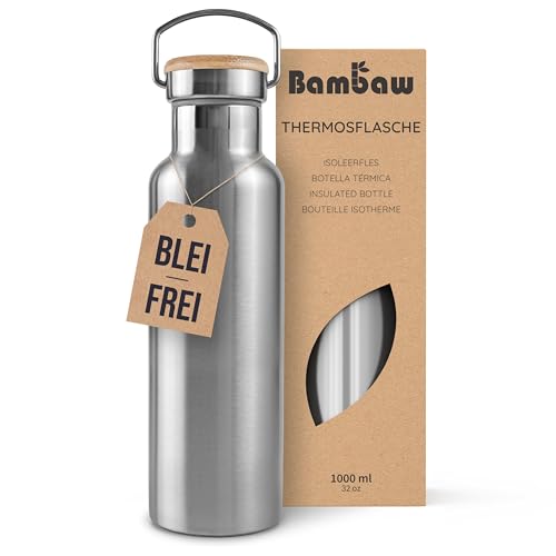 Bambaw Edelstahl Trinkflasche 1 L Isolierte Thermosflasche F