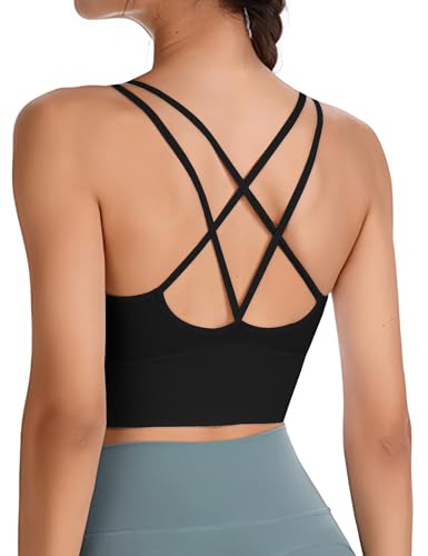 Hanerdun Damen Sport Bh Yoga Bra Mit Gepolstert