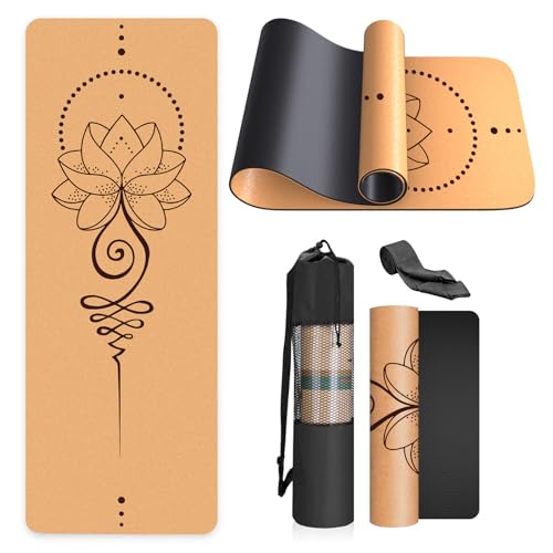 Kork Yogamatte Rutschfest Einzigartiges Design Nat Rlicher Kork