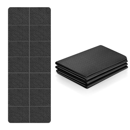 Flintronic Yogamatte Faltbar Gymnastikmatte Rutschfest Leicht Tpe Fitnessmatte