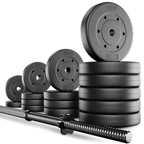 Trex Sport Langhantel Set 55 Kg Hantelset Mit