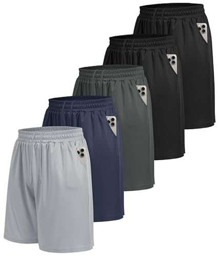 Boojo 5er Pack Sporthose Herren Kurz Sport Shorts