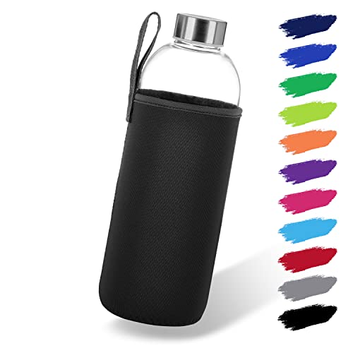 Noma Glasflasche 1 Liter Mit Neoprenh Lle Trinkflasche