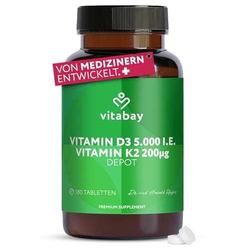 Vitabay Vitamin D3 K2 5000 Ie 180 Vegane