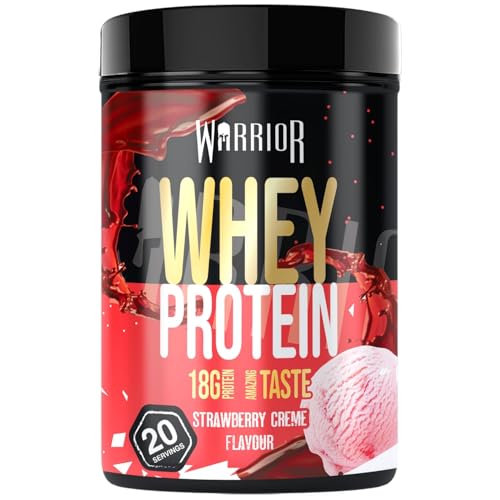 Warrior Whey Proteinpulver 500 G Erdbeercreme Muskelaturaufbau Regeneration