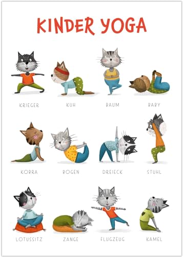 R Sselfuchs Yoga Poster Kinder Yoga Katze Kinderyoga