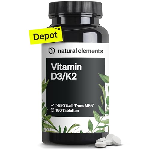 Natural Elements Vitamin D3 K2 Depot 180 Tabletten