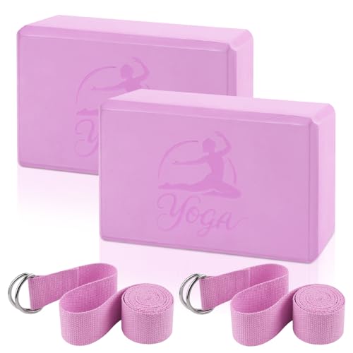 2 Yoga Block Und 2 Yoga Strap Set