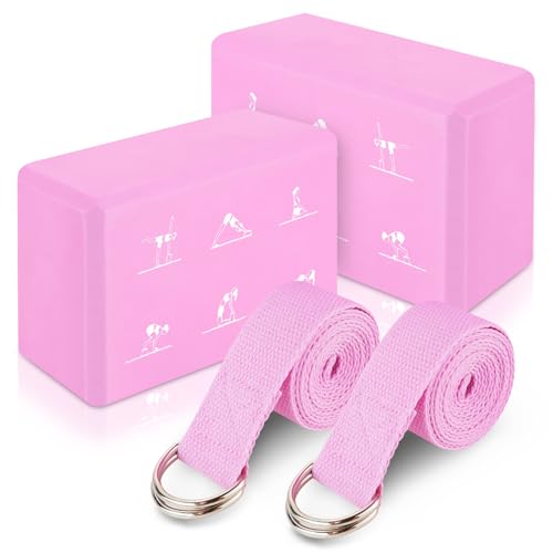 Reton Yoga Block 2er Set Mit Gurt Hochdichter