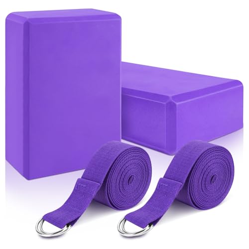 Reton Yoga Block 2er Set Mit Gurt Hochdichter