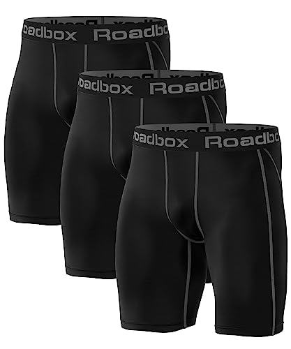 Roadbox 3er Pack Herren Kompressionsshorts Laufhose Herren Kurz
