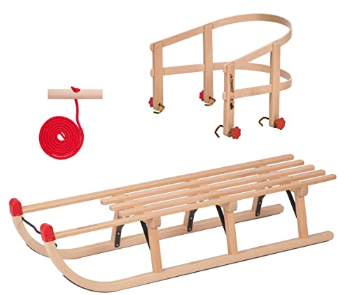 Ks Direkt Holzschlitten 110cm Schneeschlitten Schlitten R Ckenlehne