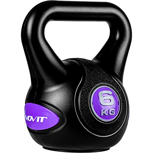Movit Kettlebell Stylish Black Kugelhantel Mit Bodenschonender Kunststoffh