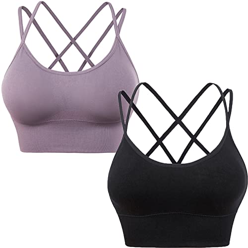Hanerdun Damen Sport Bh Yoga Bra Mit Gepolstert