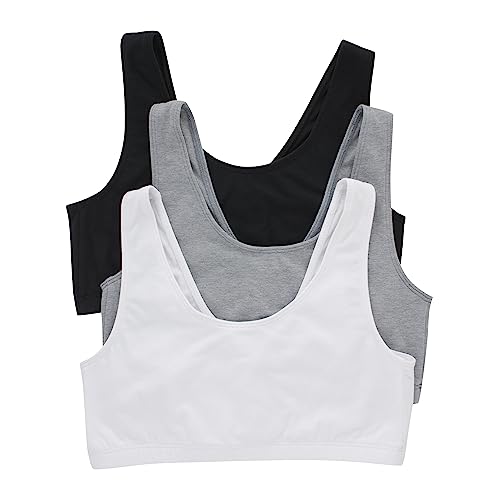 Hanes Damen Pack Cotton Scoopneck Bralette Low Impact