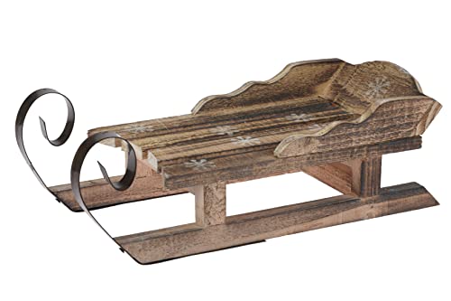 Spetebo Deko Holz Schlitten Mit Metallkufen 47 Cm