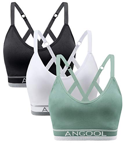 Angool Sport Bh Damen Einstellbarer Schultergurt Sport Bustier