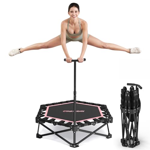 Hxd Ergo Fitness Trampolin Mit Verstellbaren Griffen Klappbar