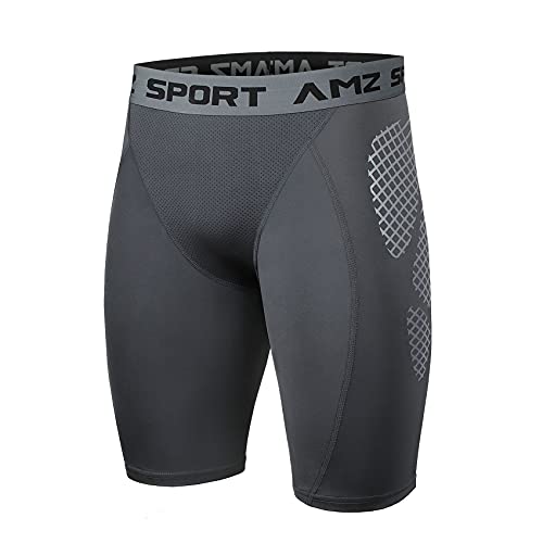 Amzsport Herren Kompressionsshorts Kurze Kompressionshosen Radlerhose Schnelltrocknende Sporthose