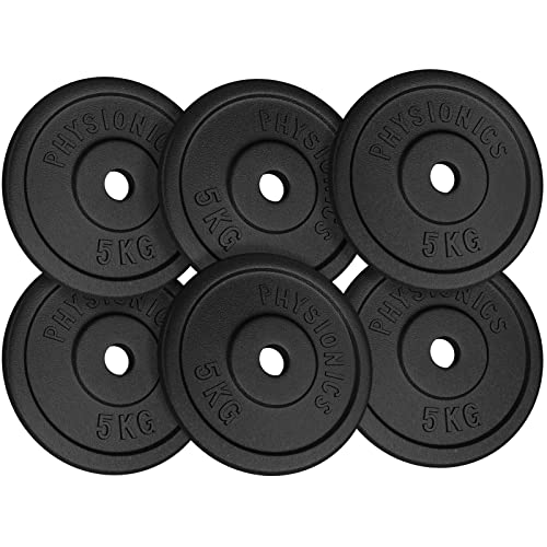 Physionics Gusseisen Hantelscheiben Set 2x5 4x5 6x5 2x10