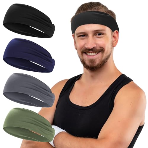 4 St Ck Stirnband Herren Elastisch Breites Haarband